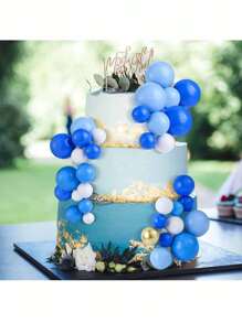 72 Stücke mehrfarbige Schaumstoff Kugeln als Kuchentoppers, Schaumstoff Kugel Kuchendekorationen, Mini Kugel Kucheneinlagen, gemischte Packung in verschiedenen Größen und Farben, geeignet für Geburtstagskuchendekorationen, Taufkuchendekorationen, Hochzeitstortendekorationen, geeignet für DIY (blau, gold, schwarz, rot, lila, rosa, etc.)