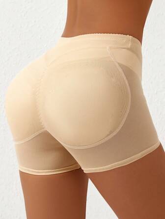 1pc Women's Sexy Padded Enhancing Booty Shaper Shorts, Removable Foam Pad, Butt Lifting, Waist Slimming Boyshorts