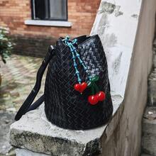 Cherry Sweetheart Faux Pearl Chain Decor Mini Backpack, Indie Student Bag Pendant - Multicolor - View 6