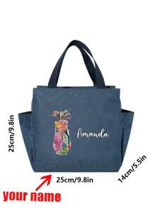 1pc Custom Name Portable Insulated Lunch Bag, Printed With Golf Clubs, Large Capacity Lunch Box Bag, Double Pocket Lunch Bag, Suitable For Students, Beginners And Office Workers, Large Capacity Student Meal Thick Aluminum Foil Portable Insulated Box,