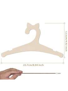 5pcs/10pcs/Set Cartoon Non-Slip Wooden Baby Clothes Hangers, Kids Room Home Wood Hanging Decor Love Valentine
