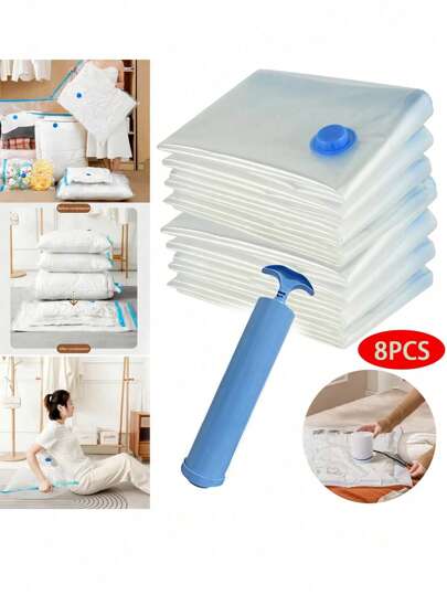 1/3/5/7 Stücke Vakuumbeutel für Kleidung Reise-Kompressionstasche Organizer Vakuum-Kleidersäcke mit Handpumpe