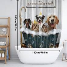1pc/4pcs Funny Dogs Dachshund Shower Curtain Set Including Shower Curtain With 12 Plastic Hooks, Bathroom Non-Slip Mat, Toilet U-Shaped Mat, Cover Mat Vintage Animal Pets Cute Hilarious Modern Home Decor Bathroom Accessories Back To School