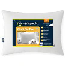 Sertapedic Won't Go Flat Bed Pillow, Standard/Queen - White - View 1