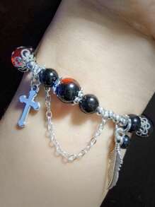 1 Stück Kreuz Feder Diamant Schmetterling Opal Armband, Aquamarin Armband Frauen, Grauer Mondlicht Natürlicher Kristall Armband, vielseitiges Temperament Handschmuck Geschenk für Freundinnen