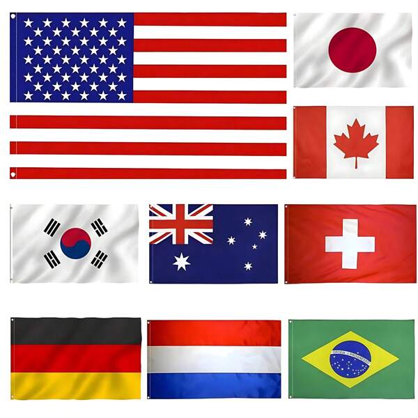 قطعة واحدة - علم وطني رفيع المستوى لليوم الوطني - مجموعة أعلام وطنية رائعة - علم كرة القدم العالمي كبير الحجم من البوليستر، مقاوم للماء والتلاشي - مثالي لمباريات كرة القدم، كأس العالم، حانات الرياضة، مناطق المشجعين، الاحتفالات، الديكور الخارجي، جدران المنزل والمكتب، لوازم الحفلات والمناسبات الوطنية