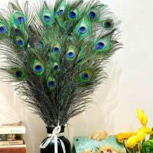 5pcs 12 Inch Natural Peacock Feathers, Suitable For Vase Filler, Home Decor Accents, Ideal For DIY Crafts, Wedding Decoration, Home And Party Embellishment, Floral Arrangement, Party Decorative Pieces
