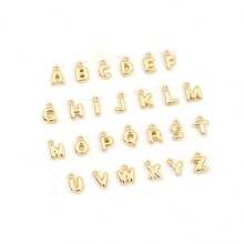 1 pieza Nuevo collar de moda con colgante de inicial de burbuja, cadena de cuentas de acero inoxidable dorado para mujeres