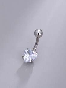 Tkool 1 Stück Edelstahl Bauchnabelpiercing Ring in Herzform, Bauchnabelschmuck für Frauen