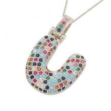 1pc A-Z Bubble Letter Fashion Gold Necklace, Suitable For Men And Women Everyday Wear
