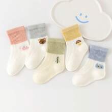 5 Pairs Baby Socks, Summer Children's Thin Mesh Mid-Calf Breathable Newborn Long Tube Socks