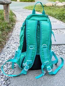 Unisex Lightweight Outdoor Mountaineering Backpack, Fashion Contrast Color Multi-Pocket Zipper Student Schoolbag, Large Capacity Drawstring Travel Backpack, Outdoor Camping Backpack, Men's Hiking Sports Water-Resistant Travel Bag Back-To-School Season Holiday - Multicolor - View 2