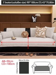 1pc All-Season Sofa Cushion Cover, Modern Minimalist Anti-Slip Sofa Seat Pad, Dust-Proof & Washable Sofa Slipcover For Bedroom, Office, Living Room, L-Shaped Sofa, 1-2-3-4 Seater Sofa, Gray, Soft, Colorfast, Pet-Friendly