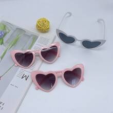 16pcs Heart-Shaped Glasses For Both Men And Women With Frames, Stylish And Atmospheric Retro Multiple Pieces, Black And White Photo Glasses For Parties, Weddings, Bridesmaids, Groomsmen, Beach Dates, Posing And Decoration - 彩色 - 查看 5
