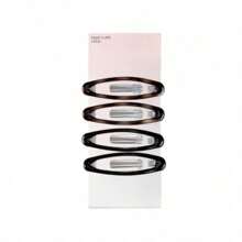Large Oval Snap Clips With No-Slip Grip For All Hair Types, Tortoise Color, Set Of 4, Perfect For School, Work, Or Everyday Styling