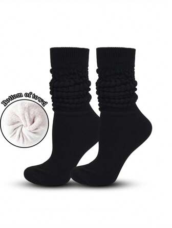 1 Par De Calcetines Holgados De Tubo Medio-alto Para Mujer