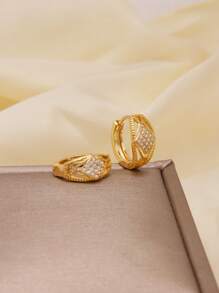 Boucles d'oreilles zirconium de luxe Dubaï, boucles d'oreilles créoles dorées, bijoux, boucles d'oreilles, piercings pour femmes, cadeaux de mariage africains