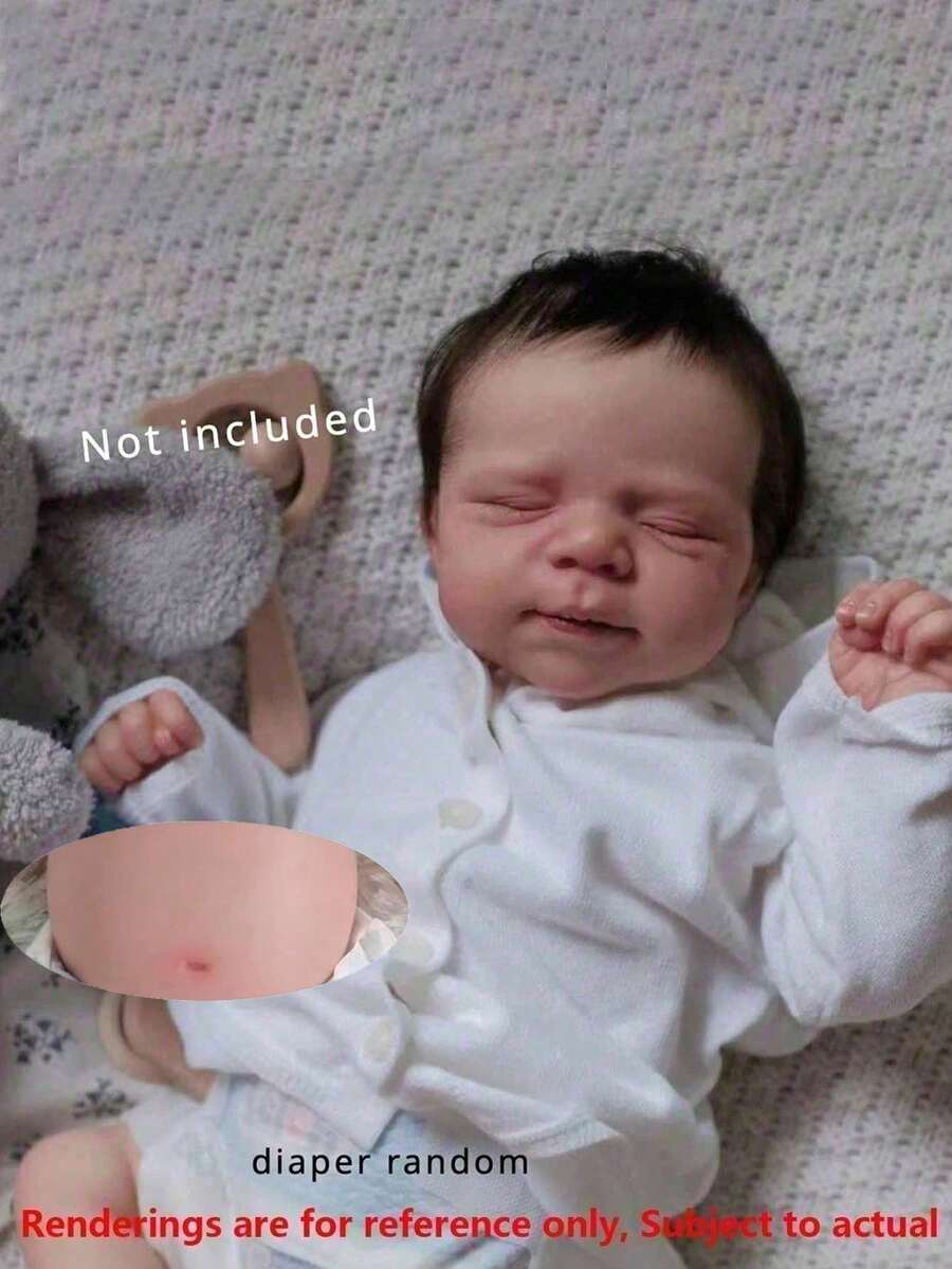 3D-paint Skin with Visible Veins 48 CM Full Vinyl Body Asleep Reborn Body Baby Doll Toy For Girls 19inch Newborn Bebe Birthday Play House Gift - Muñeca bebé durmiendo - Ver 1