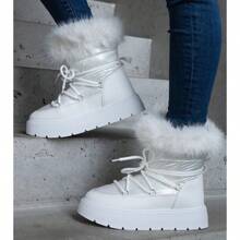 Stivali da neve con inserti in pile, versatili e alla moda per l'autunno/inverno