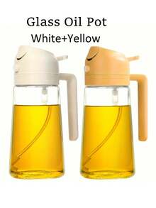1/2pcs Oil Sprayer Bottle, Kitchen Oil Dispenser Bottle, 2-In-1 Olive Oil Mister And Oil Dispenser, Oil Spray Bottle For Cooking, Kitchen, BBQ, Salad, Baking, 470ml/15.8OZ