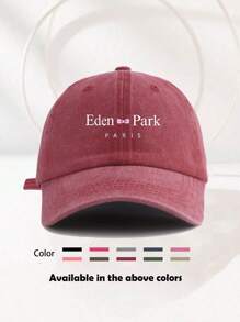 1/2 Casquette de baseball décorative imprimée "Eden Park Paris" unisexe, lavée, casquette de baseball, chapeau de soleil usagé, casquette à bord incurvé, casquette de papa, convenant pour un usage quotidien et les voyages extérieurs