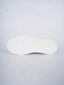 Women's Leather Stitching White Slip-On Lace-Up Color Block Comfortable Thick Sole Sneakers With Hidden Heightening Function - Casual White - View 8