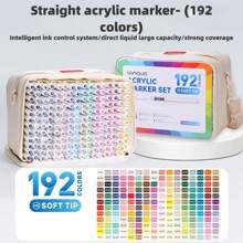 96/192/240 Farben flexible Pinselspitzen Acrylstifte, hochdeckende Acrylfarb-Stifte zum Bemalen von Steinen, Keramik, Holz, Plastik, Leinwand, Kartenherstellung, DIY-Basteleien, Schulbedarf, Schule-Restart