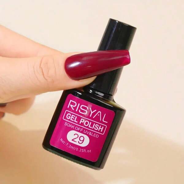 RISYAL RISYAL Solid Color Nail Polish Gel 7.3ml Matte Glossy Finish Can Be Mixed With Other Nail Gels For DIY