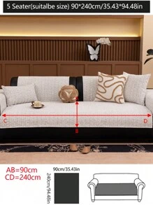 1pc All-Season Sofa Cushion Cover, Modern Minimalist Anti-Slip Sofa Seat Pad, Dust-Proof & Washable Sofa Slipcover For Bedroom, Office, Living Room, L-Shaped Sofa, 1-2-3-4 Seater Sofa, Gray, Soft, Colorfast, Pet-Friendly