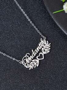 1 pièce Collier pendentif personnalisé avec couronne en forme de cœur et nom. Collier avec plaque à nom exquis en acier inoxydable. Cadeau personnalisé pour la Saint-Valentin, anniversaire, Noël pour la petite amie, la mère, l'amie