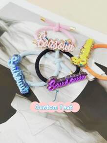 1pc Custom Acrylic Name Hair Rope, Four Styles To Choose From, Sweet Women's Hair Accessories, Hair Styling Accessories Adjustable Bow Ponytail Clip With Elastic Band, Suitable For Women, Perfect For Daily Surprise Gifts