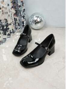 Chaussures Rétro de style Babies français, talons hauts nouvelles arrivées de printemps, escarpins de style coréen de couleur unie, petite et grande tailles, bout carré à talon épais