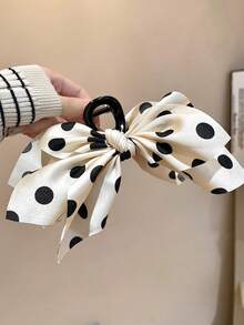 1 chiếc kẹp tóc nơ chấm bi cỡ lớn, phụ kiện tóc cao cấp thời trang, phù hợp cho sử dụng hàng ngày, thường ngày, đi làm, đi nghỉ mát, phụ kiện tóc thời trang, kẹp tóc kiểu Boho, mùa thu đông hè, đi biển. - Nhiều màu - Xem 5