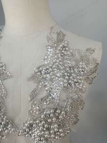 2 件仿珍珠流苏手工缝制，适用于鞋子和帽子服装装饰 DIY 配件 - 彩色 - 查看 5