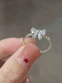 1 pieza Anillo ajustable con lazo lindo, anillo vegano liso minimalista, anillo de moda, anillo personalizado con estrella de mar bohemio