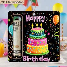 1 pieza/4 piezas Porta-dinero de tarta de cumpleaños "Feliz Cumpleaños", portador de efectivo de deseo, regalo de cumpleaños, decoraciones de fiesta de baby shower, decoraciones de cumpleaños, cumpleañera