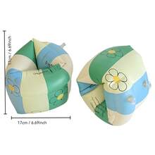 1 pieza Flotador inflable con estampado de flores de PVC, manga de flotación para piscina, artículo esencial para la playa, accesorio de playa - Multicolor - Ver 8