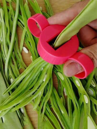 Cortador de judías, cortador de verduras manual multifuncional para uso en restaurantes, sin necesidad de energía, herramienta multifuncional para pelar judías, cortador de verduras de plástico, utensilio de cocina, accesorios de cocina para autocaravana