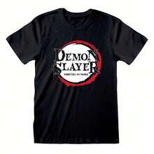 Demon Slayer T-shirt unisex per adulti con logo (nera) - Caffè Marrone - Visualizzare 2
