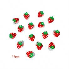 10/15 pièces Pince à cheveux de couleur bonbon douce, pince à frange simple et polyvalente, épingles à cheveux avec décoration de fleurs de fraise. Accessoires de cheveux élégants et pince à cheveux pour femmes