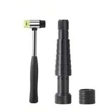 Dụng cụ nới rộng nhẫn mini cầm tay, phụ kiện định hình & sửa chữa, dụng cụ nới rộng đơn giản, bộ điều chỉnh kích thước trang sức cho nhẫn vàng và bạc - Dụng cụ mở rộng vòng đen + búa keo - Xem 9