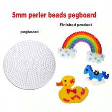 5mm Perler Bead Fuse Beads Board, Large Square Pegboard And Small Square Pegboards, Fuse Beads Nail Board Kit, Ironing Beads Board, Plastic Fuse Beads Transparent Nail Board Kit, DIY Template, Jewelry Making, Crafts Accessories