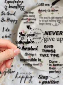 50pcs English Motivational Quotes Stickers, Suitable For Laptop, Water Bottle, Phone Case, Guitar, Skateboard, Journal, Luggage, Gift For Friends