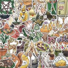 50 pezzi Specchio decorativo, busta, adesivi per cartoleria, tema: stile vintage americano, cartone animato, foresta, ragazza magica carina - Multicolore - Visualizzare 3