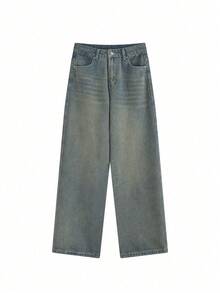 Women's Loose Fit Casual Flare Jeans With Pockets