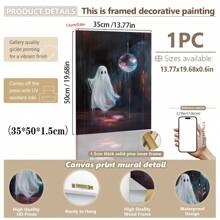 1pc, Canvas Hanging Painting, Framed Art Decoration, Hangable, Wall Art, Poster, Framed Wall Art, Cute Avant Garde Halloween Decorations, Disco Ball Spooky Party, Cute Halloween Spooky Paintings, Vintage Style Art, Disco Ball Poster, Avant Garde Dorm Room Wall Art, Autumn Decorations, Halloween Decorations, Halloween Autumn Decorations, Room Decorations, Dorm Room Decorations, Bedroom Decorations, Office Decorations, Holiday Party Decorations Home Decor Fall Decor