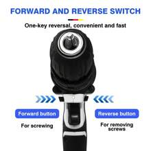 AutoFu Cordless Power Drill Set Electric Screwdriver Drill Set With Variable Speed, 25+1 Torque With Led Light, Battery & Fast Charger, 3/8" Keyless Chuck Driver Tool With Drill Bits,1 Kit Box