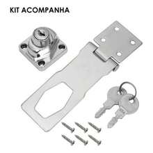 Fechadura para Gavetas e Armários 6,5 cm. 2 chaves 6 parafusos - Prata - Visão 8