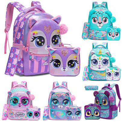 Backpacks For Girls 3 In 1 School Backpacks With Lunch Box Pencil Case For Elementary Students Kids Travel Bag Cute Bookbag Set