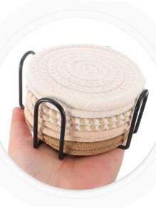 Set de 4 piezas/8 piezas de posavasos absorbentes, posavasos minimalistas con forro de tela no tejida, adecuados para mesas de café, decoración del hogar, bares y regalos - Serie marrón